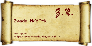 Zvada Márk névjegykártya